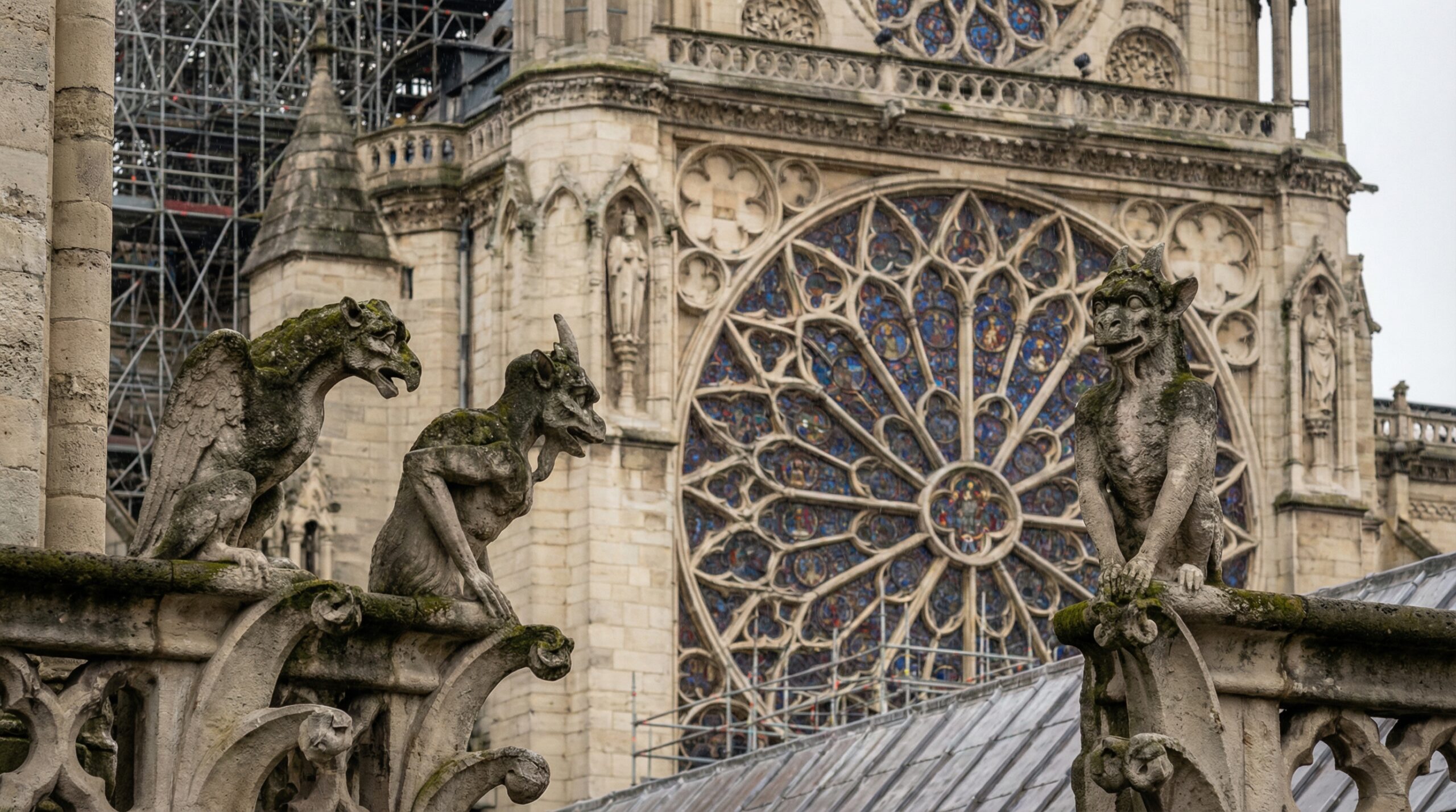 Notre Dame Architecture  Gargoyles, Glass and Stone